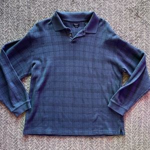 Vintage Van Heusen studio pull-over, blue checkered - size L